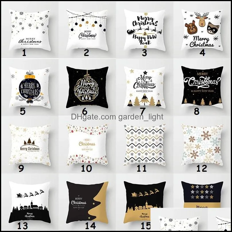 merry christmas pillowcase bedroom soft square cushion cover office car sofa decorative pillowcase 44x44cm merry xmas pillow cover