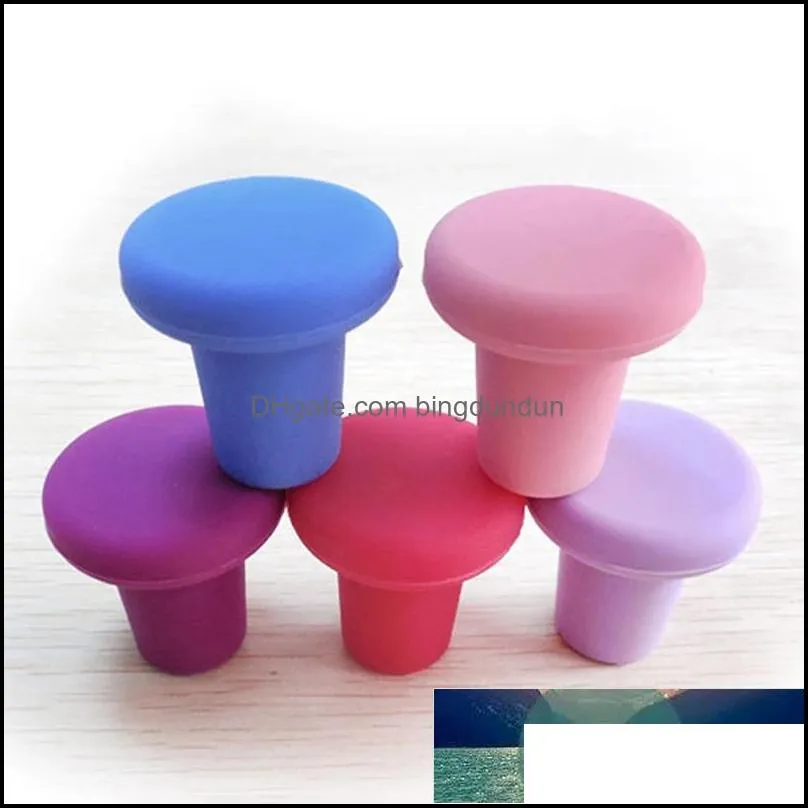 6 colors bottle stopper bottle caps wine stopper family bar preservation tools silicone creative design safe and healthy