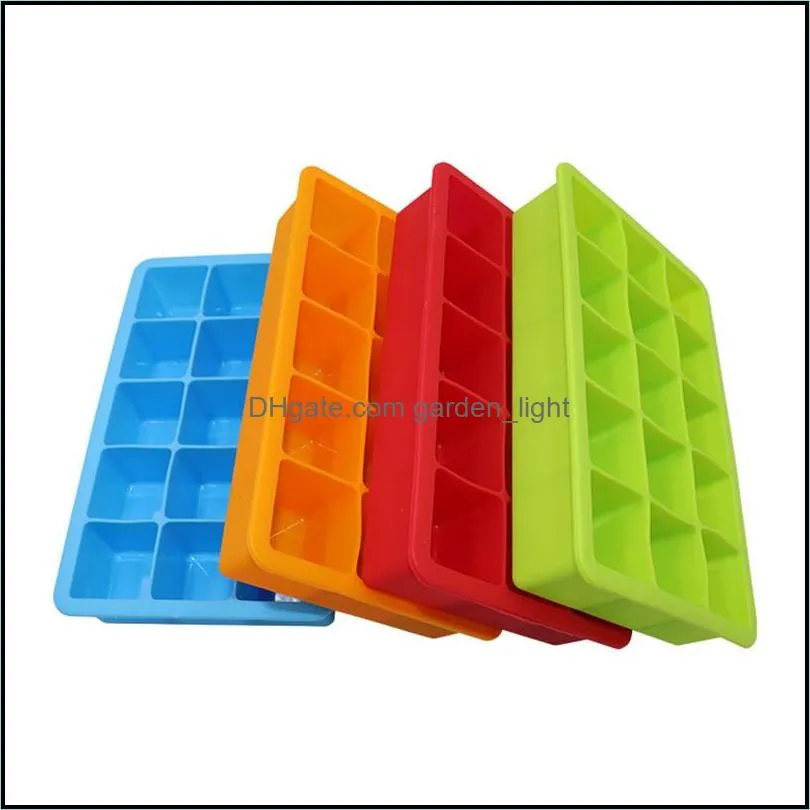 15 cube silicone ice tray square shape silicone mold diy icing fruit cube mold summer ice cube maker for wine whisky