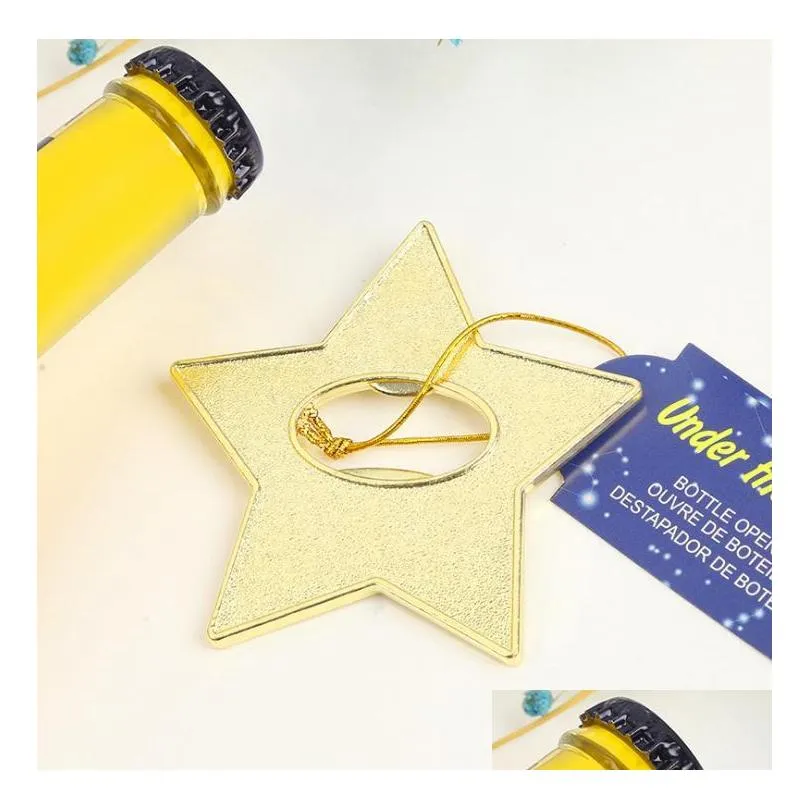 under the star gold star beer bottle opener party souvenir wedding favors gift and giveaways for guests sn1467