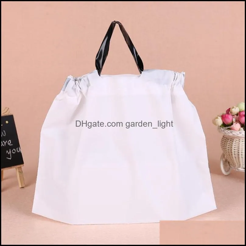 100 pcs eva frosted drawstring bag plastic clothing bag with handle shopping package bag 35x25 gift package bags