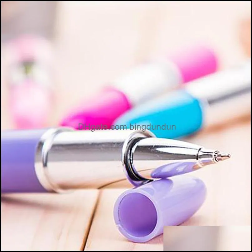new5 colros lipstick ballpoint pen kawaii candy color plastic ball pen novelty item stationery rre12288