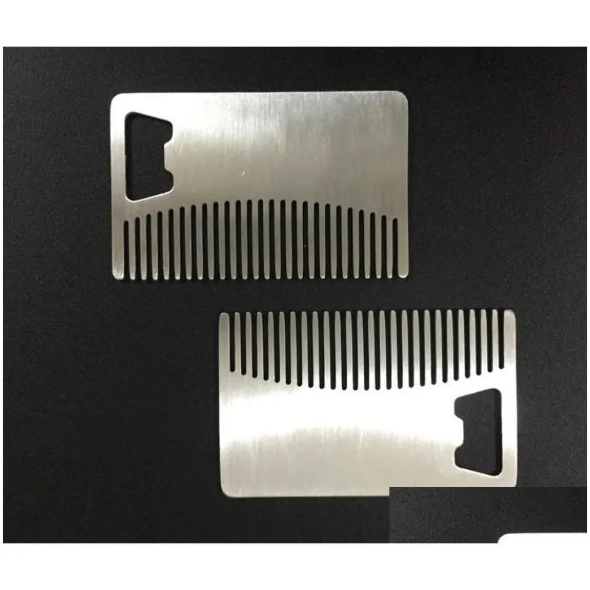 fast shipping card style mens mustache comb beer openers anti static stainless steel comb bottle opener sn4426