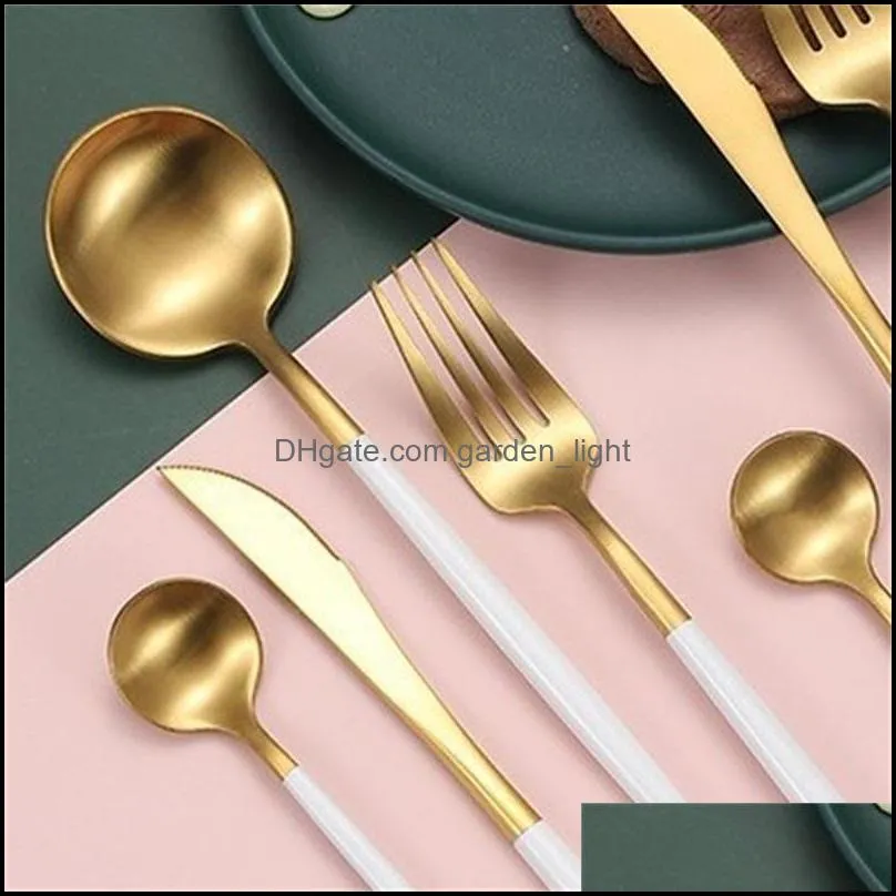 tableware four pieces set knife cake desserts fork milk tea soup cutlery restaurant strong spoon stainless steel 21 2wh f2