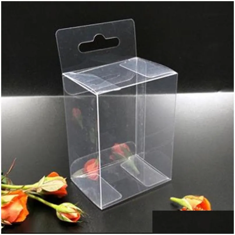 hook transparent pvc phone case clear plastic boxes storage jewelry gift box wedding birthday party for gift packing box lx2812