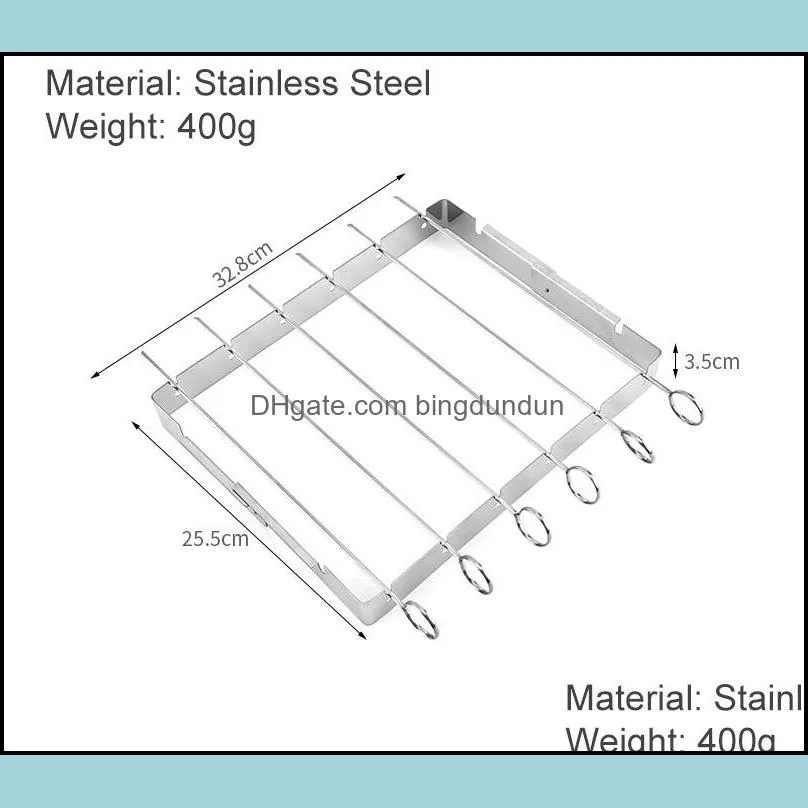 stainless steel bbq grill folding mini pocket barbecue accessories for home park use portable bbq rack tools