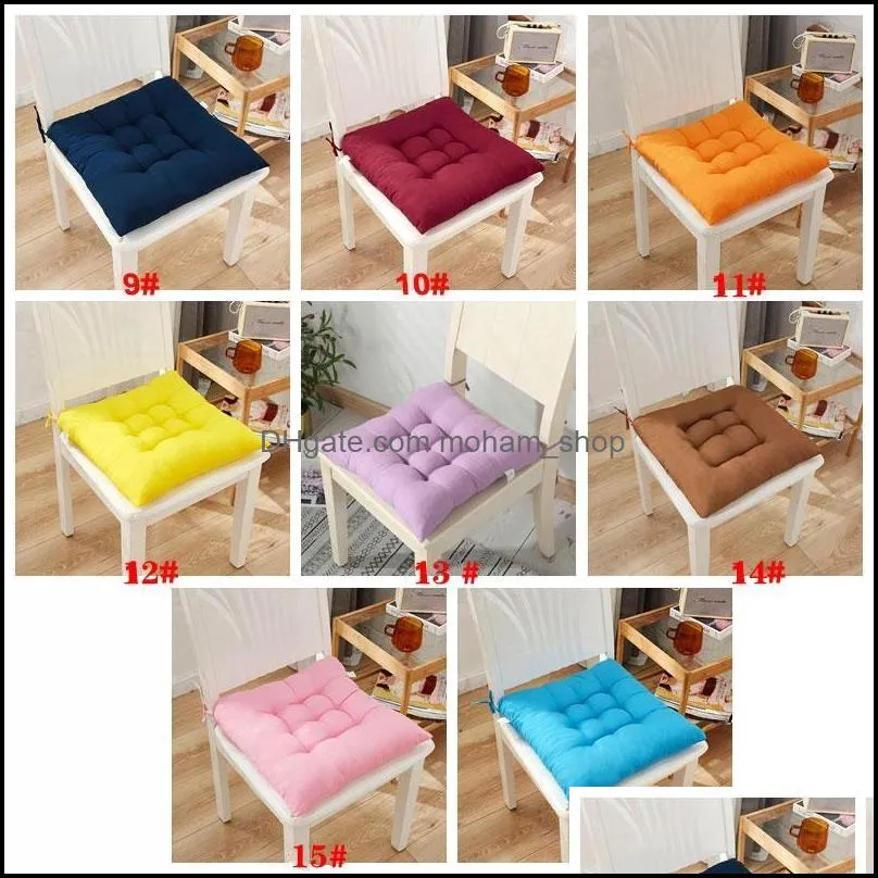 thicken home seat cushion pad 40x40cm square soft office bar chair seat cushions solid color sofa pillow buttocks chair cushion