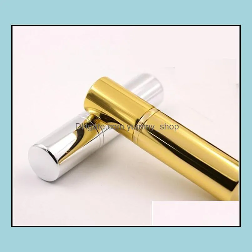 newbrilliant gold silver 5ml refillable portable mini bottle aluminum spray atomizer empty spray atomizer container rre11833