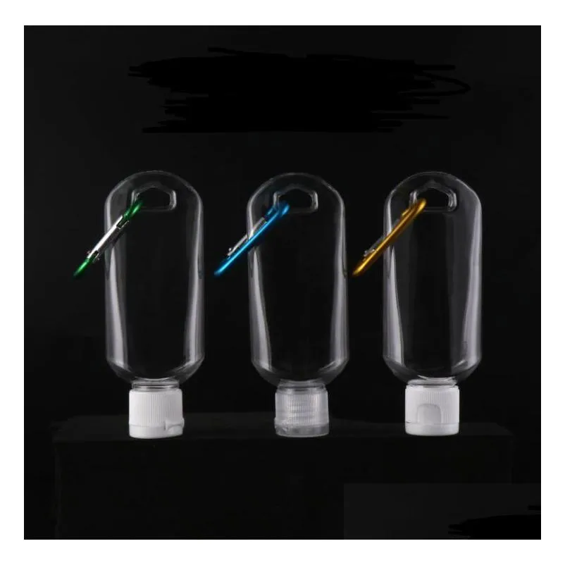 pet plastic 30ml 50ml 60ml reusable portable mini size alcohol spray bottle hand sanitizer travel small size holder hook keychain