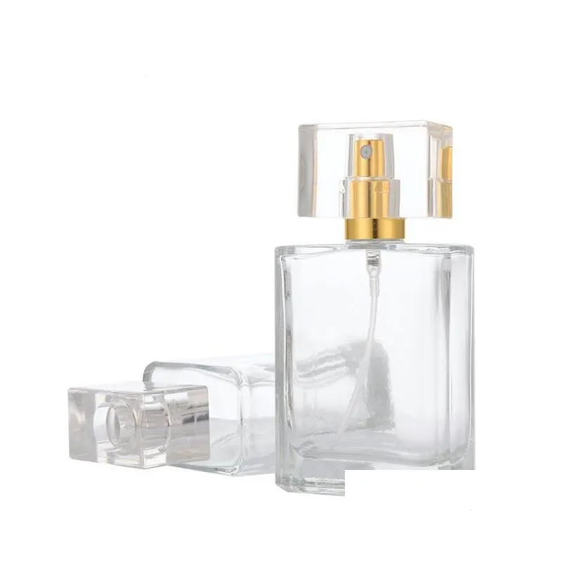30ml square glass perfume bottle cosmetic dispensing nozzle spray bottles 100pcs/lot