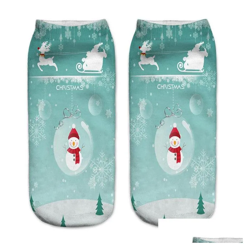 christmas socks 3d printed pattern santa claus emoticons men and women soft texture socks christmas gift dhs