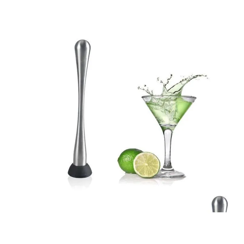 50pcs/lot stainless steel cocktail muddler mashes fruits herbs and spices for cocktails bar tools kitchen accessories sn3015