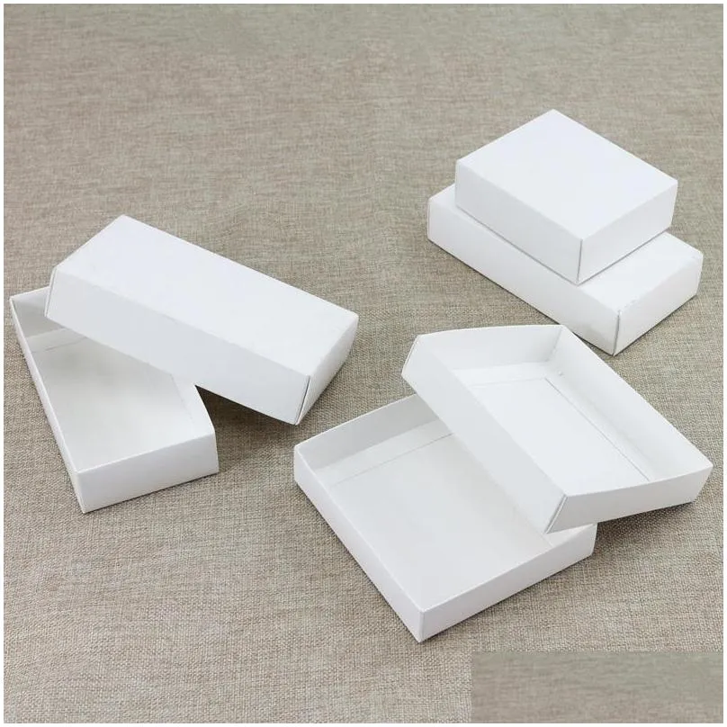 10 sizes kraft black white gift packaging box kraft blank carton paper gift paper box with lid gift carton cardboard box lz1804