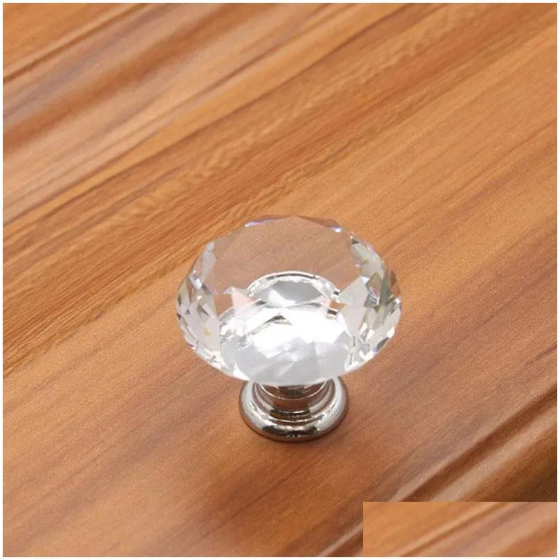 fashion k9 crystal glass diamond furniture handles hardware drawer wardrobe kitchen cabinets cupboard door pull knobs wholesale za4909