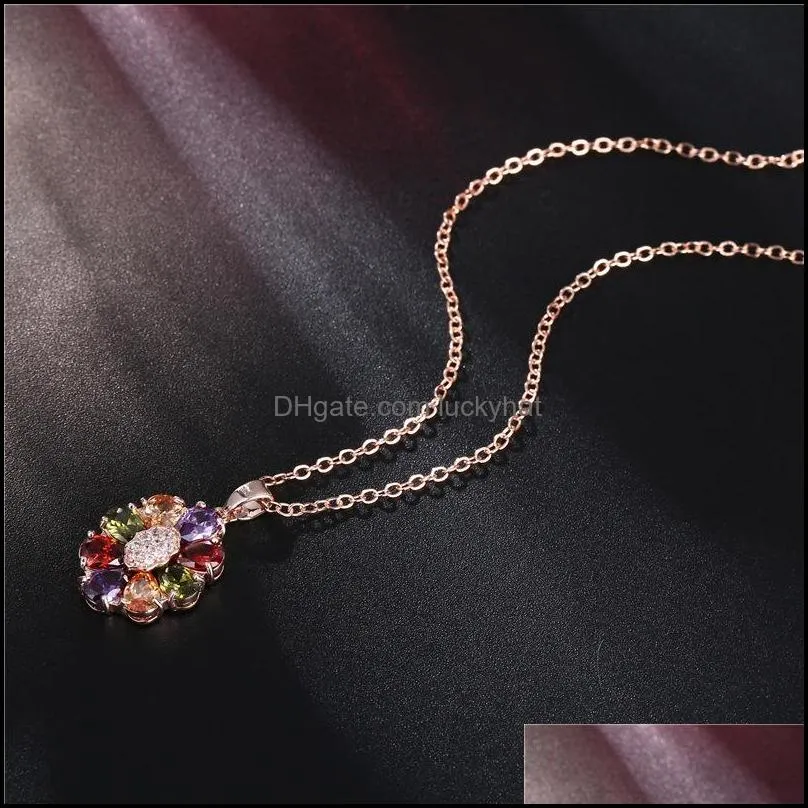 boutique necklace colorful environmental protection copper goldplated collar superior product zircon necklace boutique 