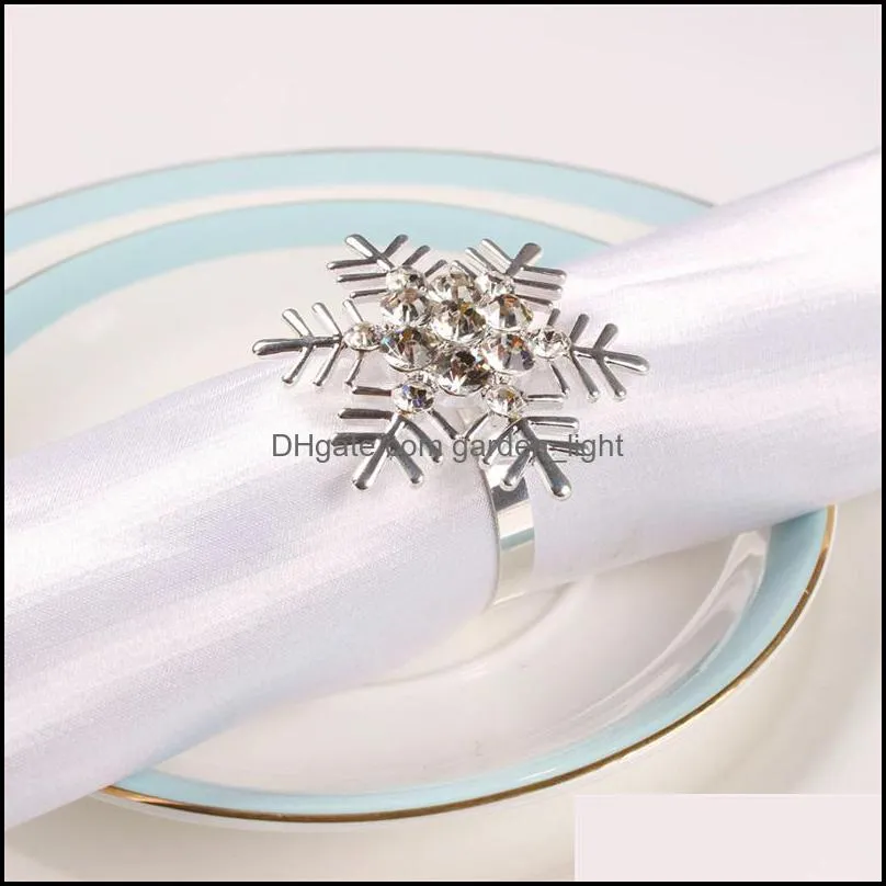 gold silver napkin rings snowflake christmas