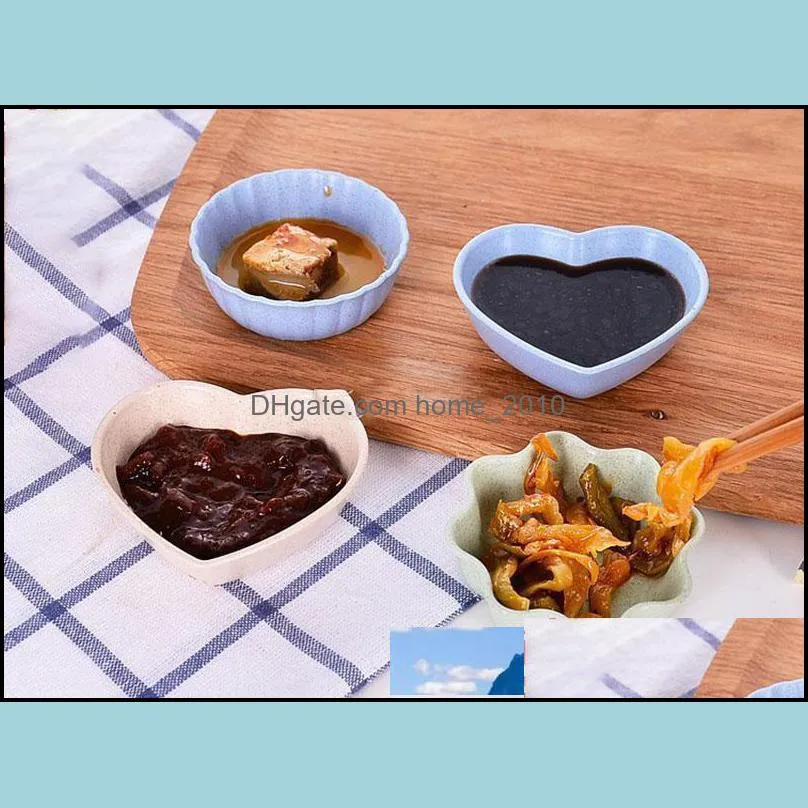 leaf shape vinegar sauce dish small bowl soy fruit tableware flat and deep dish wheat straw sushi plate kitchen accessories