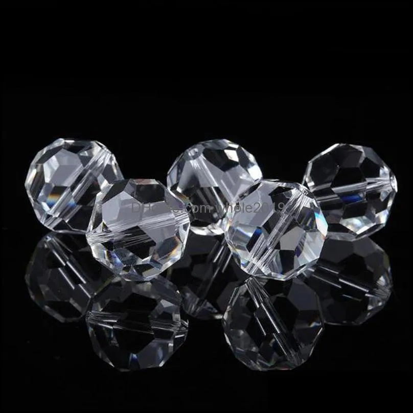 6mm ball faceted glass crystal spacer austria section crystal glass beads loose spacer round beads for jewelry making 17colors