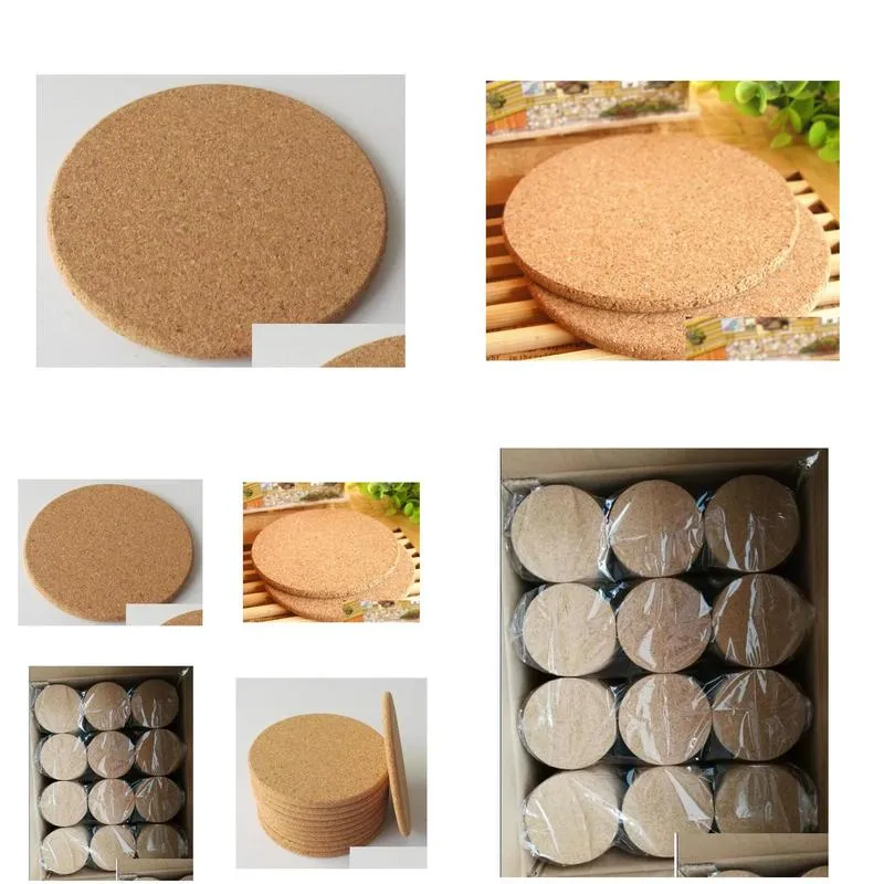 200pcs heat resistant wood round shape cork coaster tea drink wine coffee cup mat pad table decor