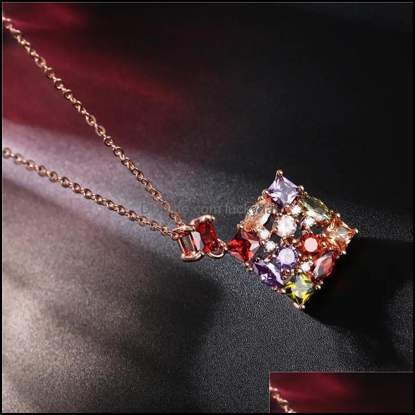 american and european new flowers 3a zircon pendant anti allergy versatile classic four claw necklace shipping