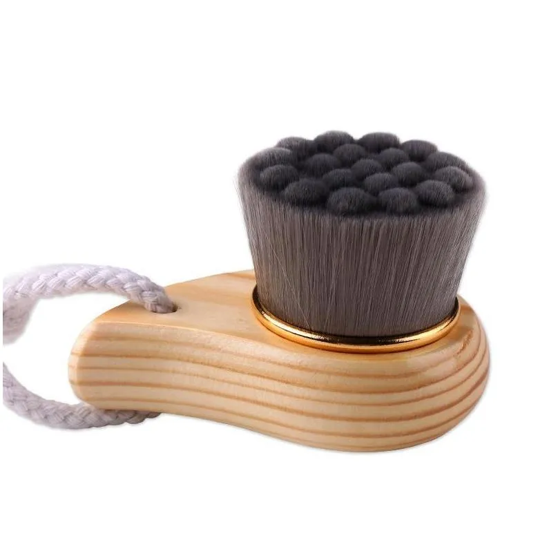 makeup brushes wooden handle soft face cleansing brush exfoliator facial clean pore blackhead skin deep beauty toolmakeup