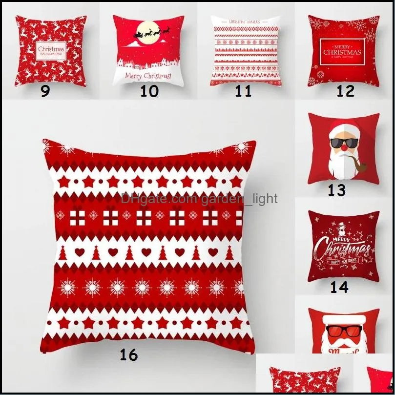 merry christmas pillowcase bedroom soft square cushion cover office car sofa decorative pillowcase 44x44cm merry xmas pillow cover