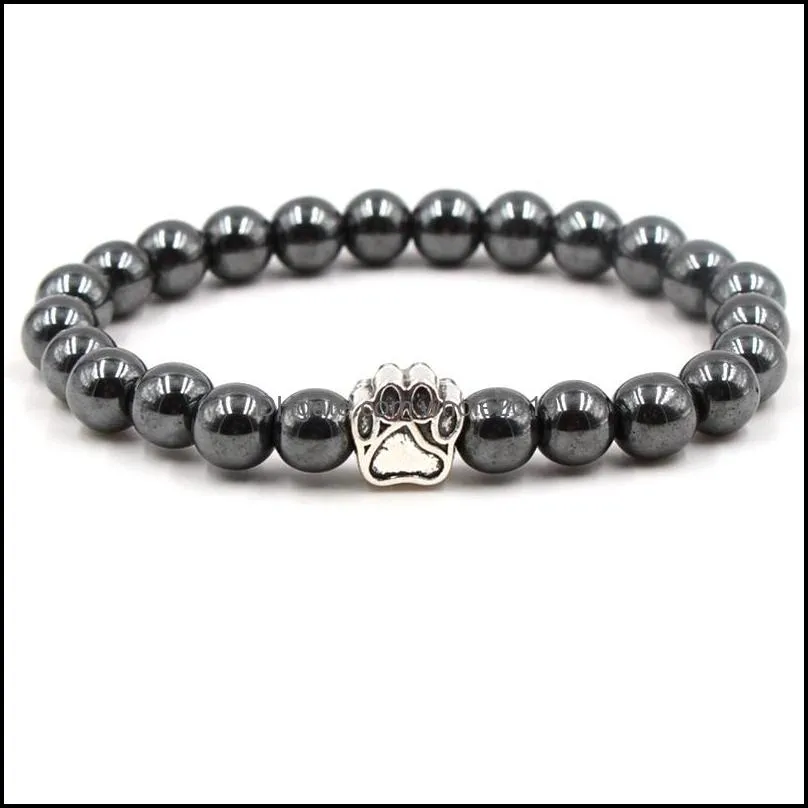stone beads bracelet leopard head note music elastic strand charms bracelet