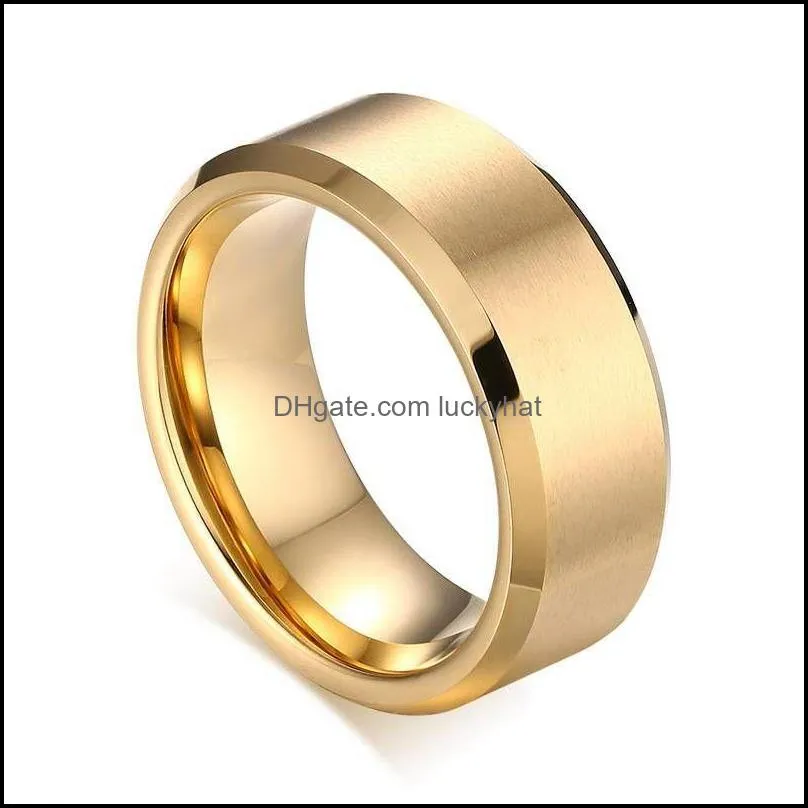 classic mens 8mm stainless steel rings brushed surface wedding band unisex engagement jewelry size 613