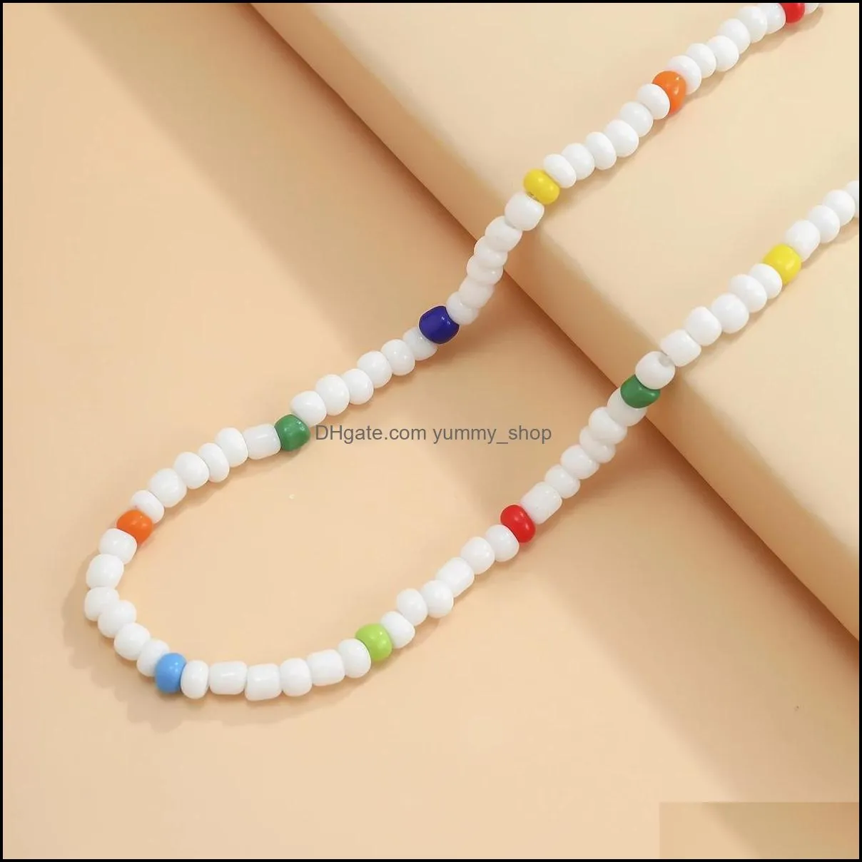 2021 rice beads handmade choker necklace fashion summer chain necklace jewelry