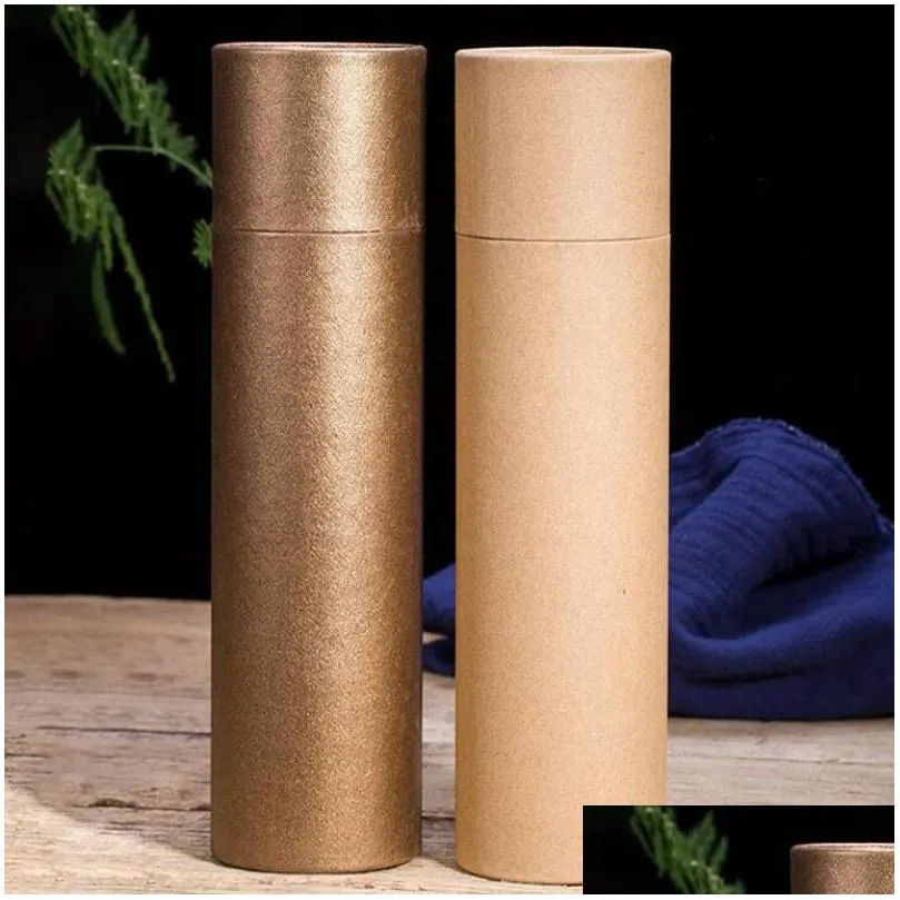 2 colors large perfume paper tube packaging joss stick convenient carrying kraft paper incense tube give box lx3898