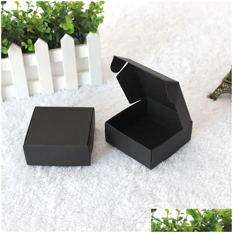white/black/brown kraft craft paper jewelry pack boxes small gift box for biscuits handmade soap wedding party candy packaging box