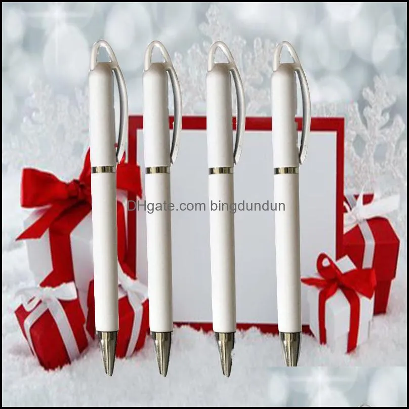sublimation blank ballpoint pen white diy advertising business heat transfer printing gel pen rra11359