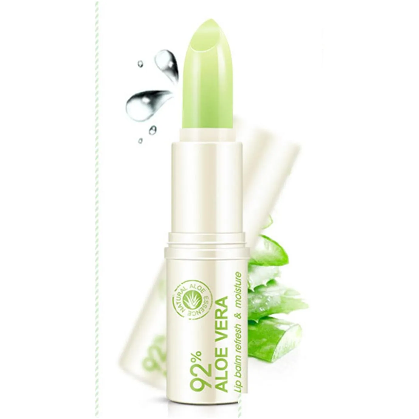 dropshipping bioaqua face skin care natural aloe repair lip balm colorless long lasting lips skin nourishing moisturizing lips balm