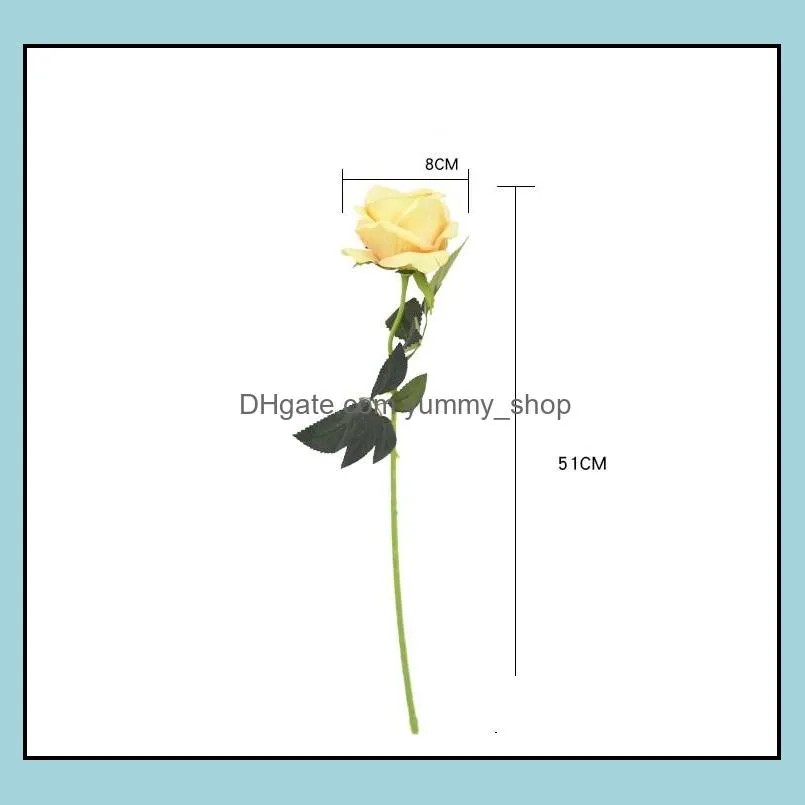 newwedding supplies real touch material artificial flowers rose bouquet home party decoration simulation roses crafts rra10674