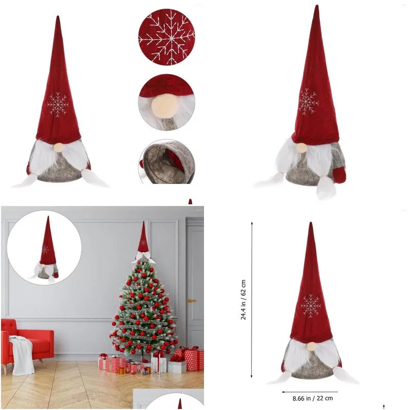 christmas decorations festival tree topper gnome ornament party hanging decor