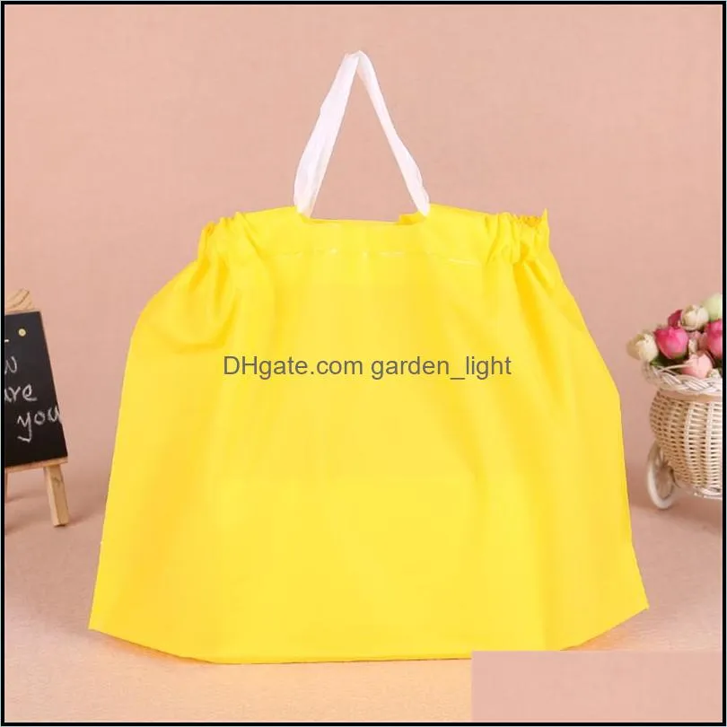 100 pcs eva frosted drawstring bag plastic clothing bag with handle shopping package bag 35x25 gift package bags