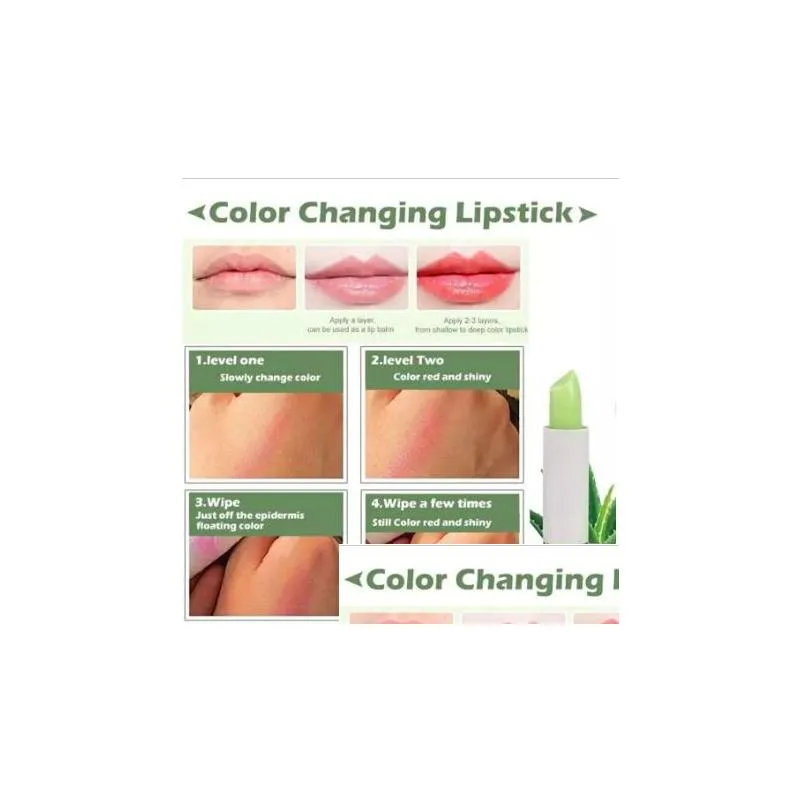 wholesalealoe vera lipstick color mood changing long lasting moisturizing lipstick shipping