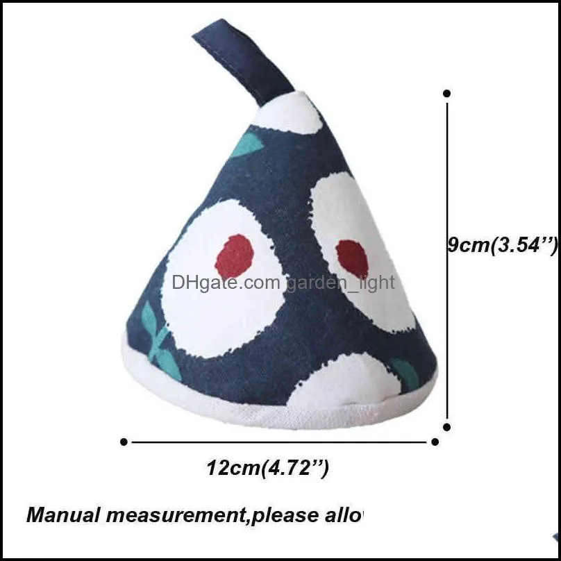 kitchen tools cloth cotton heat insulation pot handle cover triangle cap iron baking accessories oven mitt modern fashion colorful exquisite