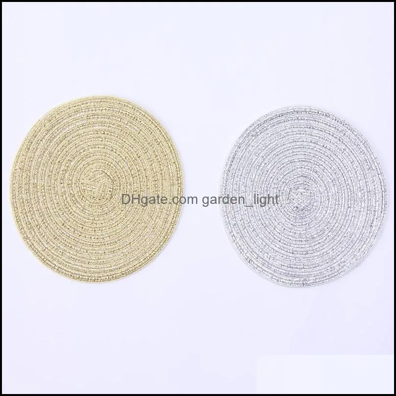 35cm round woven placemats dining table heat resistant wipeable placemat nonslip washable kitchen place mats holiday party table pad 575