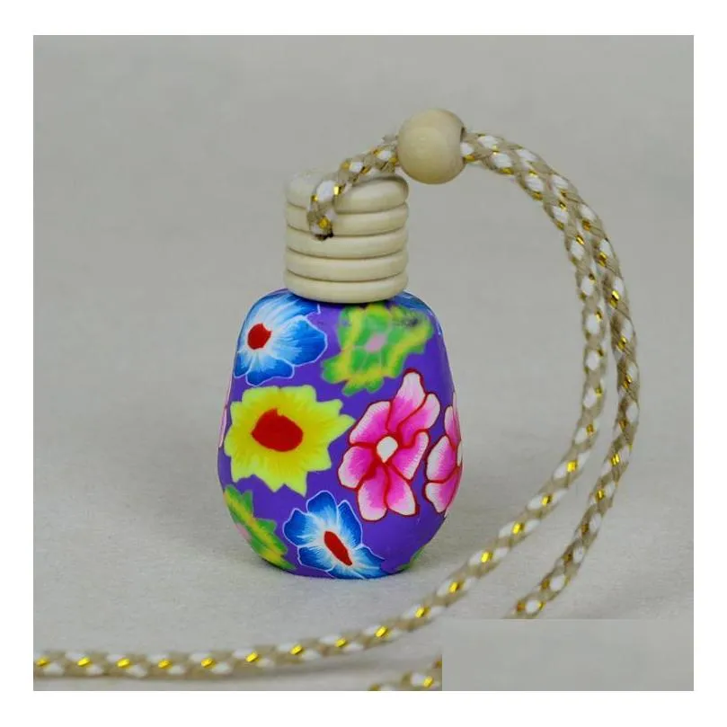 new arrive car hang decoration ceramic essence oil perfume bottle hang rope empty bottle shipping sn1458