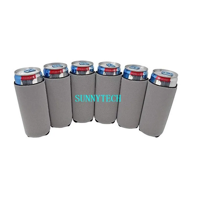 blank neoprene slim beer can cooler tall stubby holder foldable stubby holders skinny beer cooler bags for 12oz slim energy drink 