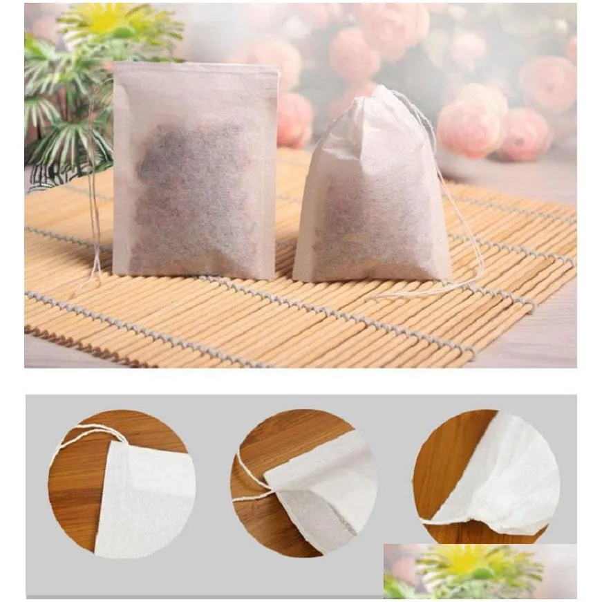 60 x 80mm wood pulp filter paper disposable tea strainer filters bag single drawstring heal seal tea bags no bleach go green za1419