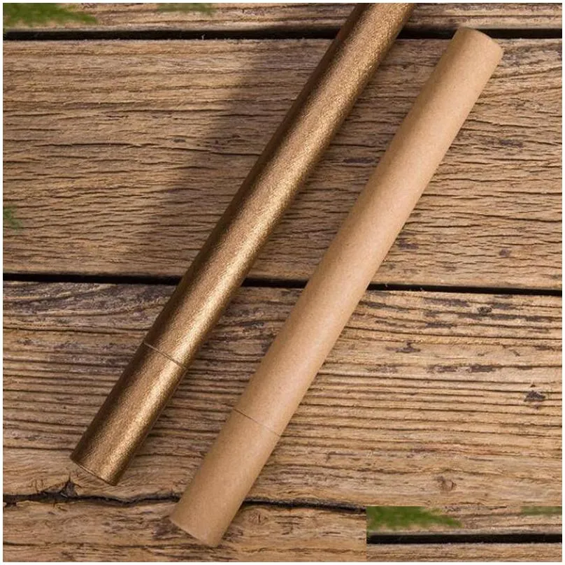 2 colors large perfume paper tube packaging joss stick convenient carrying kraft paper incense tube give box lx3898
