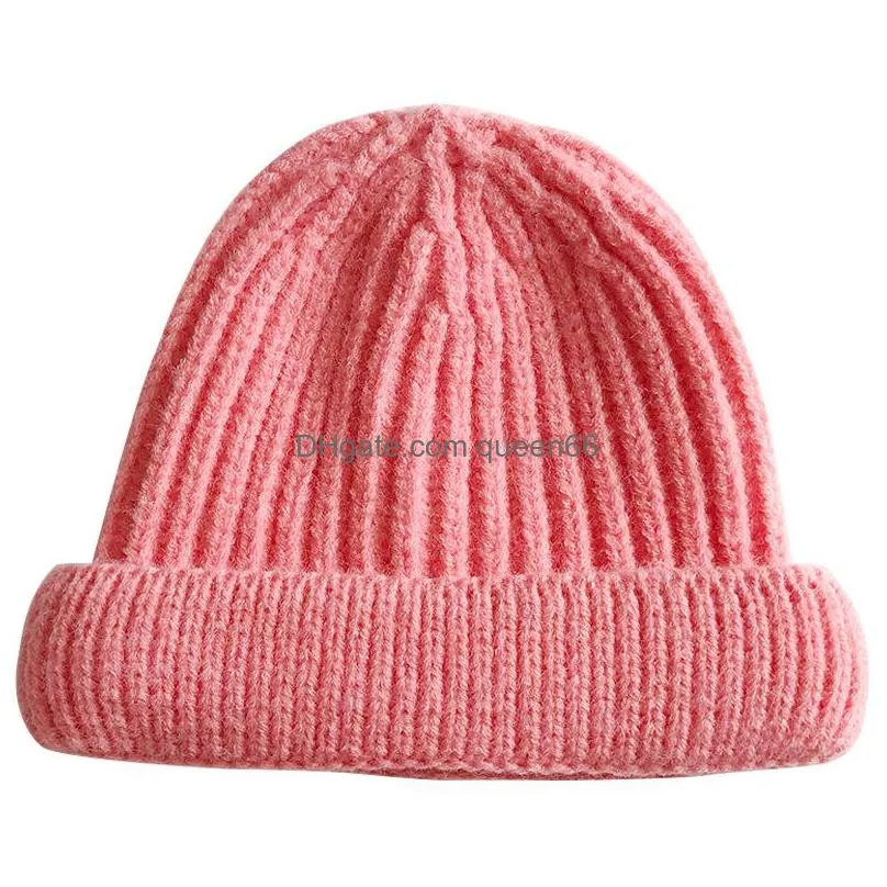 autumn winter mens womens knitted hat skull beanies caps candy color lady warm hats 12 colors