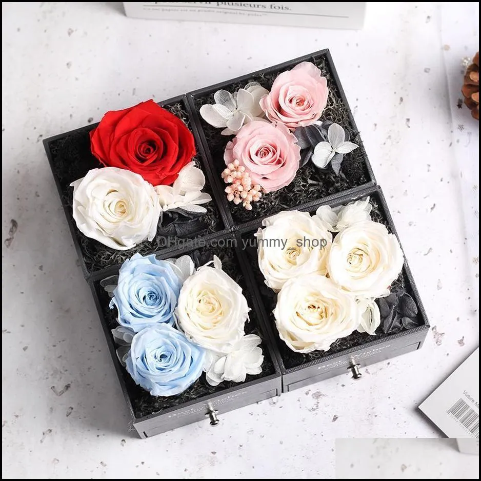 new2022 preserved in glass dome eternal rose decoration red ecuador gift box can put ring valentines day gift birthday gifts rre12018