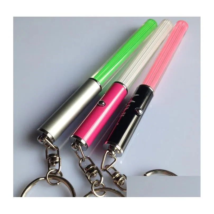 wholesale led flashlight stick keychain mini torch aluminum key chain key ring durable glow pen magic wand stick lightsaber led light