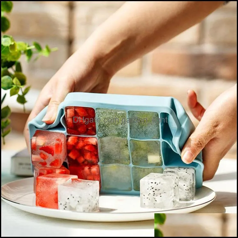 15 cube silicone ice tray square shape silicone mold diy icing fruit cube mold summer ice cube maker for wine whisky