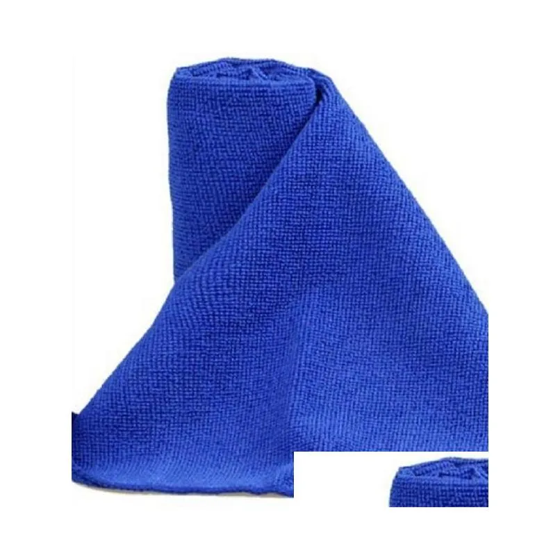 30x30cm blue soft microfiber cleaning towel for car washing cloth auto care square home bathroom kitchen detergency towels wa1606