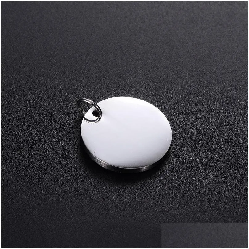 20mm round stainless steel crystal dog tags pets id address name phone number label pendant jewelry za6044