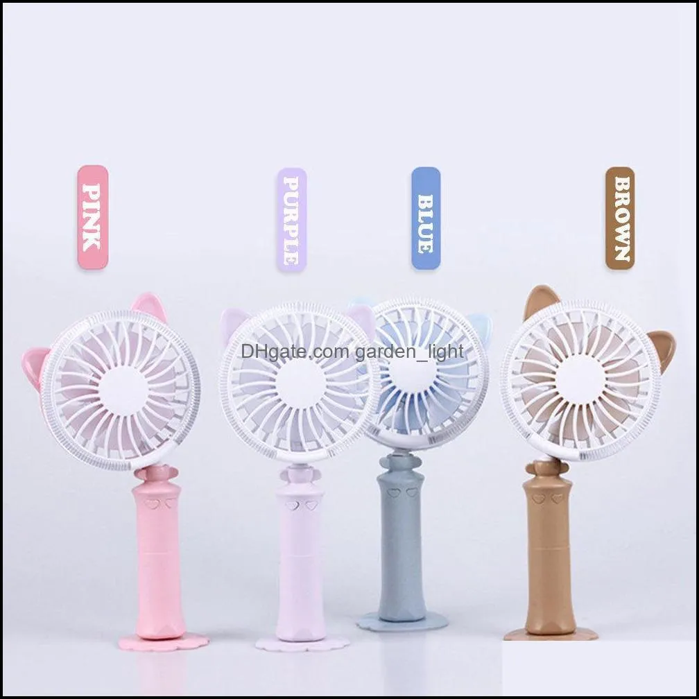 4 colors usb handheld twist cat fan electric power desktop colorful night light fan mini air cooler